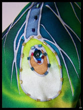 Silk Top Peacock Painted & Beaded Black Multi S Maya Matazaro
