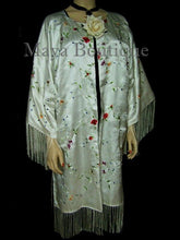 Silk Kimono Duster Coat Kimono All Embroidered & Lined Back Maya Embroidery Coat