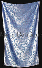 Maya Matazaro Serenity Blue Camellia Shawl Wrap Scarf Burnout Velvet Elegant!