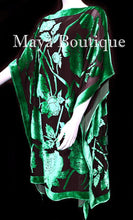 Caftan Dress Kimono Silk Burnout Velvet Green Black Hand Dyed Maya Matazaro