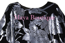 Maya Matazaro Layered Poncho Top Silk Burnout Velvet & Chiffon Silver Black USA