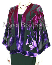 Silk Velvet Jacket Short Kimono No Fringe Hand Dyed Pink Purple Maya Matazaro