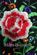 Dress Gown Silk Embroidered Flapper Style Black Multi Maya Matazaro L