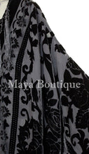 Fringe Jacket Burnout Velvet Short Kimono Black Maya Matazaro Plus size