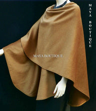 Cinnamon Cape Ruana Wrap Coat Wool Cashmere Mink Blend Maya Matazaro Made in USA