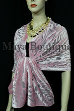 Maya Matazaro Rose Quartz Camellia Shawl Wrap Scarf Burnout Velvet Elegant!