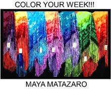 Purple Aqua Hand Dyed Poncho Shawl Top Silk Velvet Wearable Art Maya Matazaro
