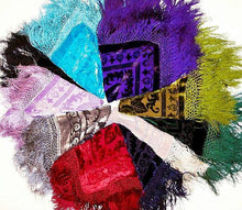 Silk Piano Shawl Wrap Scarf Burnout Velvet Purple Maya Shawl