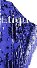 Royal Blue Caftan Duster Kimono Opera Coat Silk Burnout Velvet Maya Matazaro