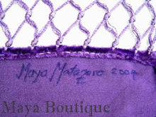 Purple Aqua Hand Dyed Poncho Shawl Top Silk Velvet Wearable Art Maya Matazaro