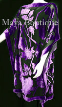 Caftan Dress Kimono Silk Burnout Velvet Purple Black Hand Dyed Maya Matazaro