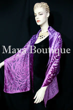 Maya Matazaro Hand Dyed Purple Mulberry Camellia Shawl Wrap Scarf Burnout Velvet