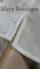 Burnout Velvet Caftan Dress Duster Kimono Ivory No Fringes Maya Matazaro USA