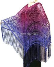 Crochet Poncho Shawl Top Hand Dyed Magenta Purple Ombree Maya Matazaro One Size
