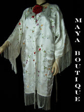 Silk Kimono Duster Coat Kimono All Embroidered & Lined Back Maya Embroidery Coat