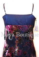 Dress Gown Black Silk Burnout Velvet Beaded Victorian Roses Maya Matazaro S / M