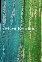 Jade Turquoise Camellia Shawl Wrap Scarf Burnout Velvet Hand Dyed Maya Matazaro