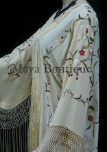 Silk Embroidered Fringe Jacket Kimono Flapper Coat Vanilla Maya Embroidery Coat