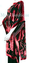 Caftan Dress Kimono Silk Burnout Velvet Red Black Hand Dyed Maya Matazaro