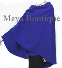 Cashmere Wool Cape Ruana Wrap Coat Blue Iris Maya Matazaro Made in USA