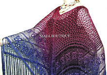 Crochet Poncho Shawl Top Hand Dyed Magenta Purple Ombree Maya Matazaro One Size