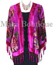Pink Gypsy Rose Jacket Short Kimono Beaded Silk Burnout Velvet Maya Matazaro