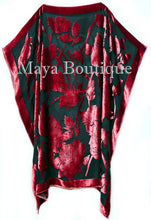 Caftan Dress Kimono Silk Burnout Velvet Red Black Hand Dyed Maya Matazaro