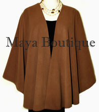 Caramel Cape Ruana Wrap Coat Cashmere Wool Blend by Maya Matazaro Made in USA