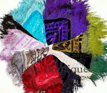 Piano Shawl Wrap Scarf Silk Burnout Velvet Olive Green Maya Matazaro