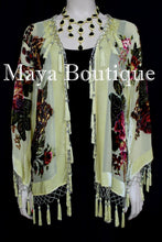 Victorian Rose Jacket Short Kimono Beaded Silk Velvet Vanilla Maya Matazaro