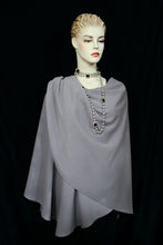 Gray Cape Ruana Wrap Coat Wool Cashmere Blend by Maya Cape Ruana USA Made