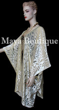 Maya Matazaro Vanilla Camellia Burnout Velvet Caftan Kimono Jacket Duster