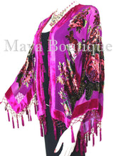 Pink Gypsy Rose Jacket Short Kimono Beaded Silk Burnout Velvet Maya Matazaro