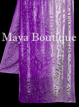 Maya Matazaro Hand Dyed Violet Ombre Camellia Shawl Wrap Scarf Burnout Velvet