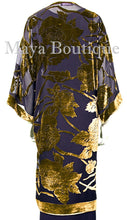 Antique Gold Long Kimono Jacket Silk Burnout Velvet No Fringe Maya Matazaro