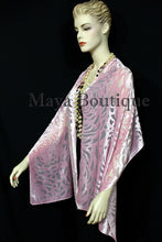 Maya Matazaro Rose Quartz Camellia Shawl Wrap Scarf Burnout Velvet Elegant!