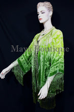 Maya Matazaro Greenery Ombre Burnout Velvet Kimono Jacket Hand Dye Wearable Art