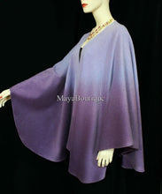 Cashmere Cape Ruana Wrap Ombres Hand Dyed Lilac & Amethyst Maya Matazaro