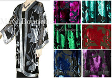 Magenta Long Kimono Jacket Silk Burnout Velvet No Fringe Maya Matazaro