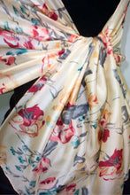Silk Scarf Wrap Sash Pastel Floral Banana + Gift Box Maya Matazaro
