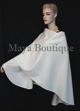 Cashmere Cape Ruana Wrap Coat Ivory by Maya Matazaro Made in USA