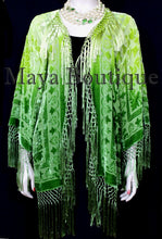 Maya Matazaro Greenery Ombre Burnout Velvet Kimono Jacket Hand Dye Wearable Art