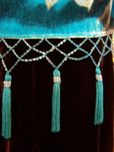 Silk Velvet Jacket Kimono Short Beaded Peacock Turquoise Maya Jacket