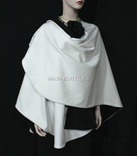 Cashmere Reversible Cape Ruana Wrap Coat Ivory & Black Maya Matazaro USA Made
