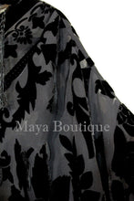Fringe Jacket Burnout Velvet Short Kimono Black Maya Matazaro Plus size