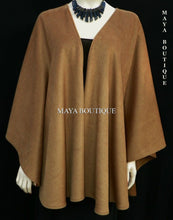 Cinnamon Cape Ruana Wrap Coat Wool Cashmere Mink Blend Maya Matazaro Made in USA