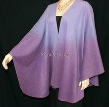 Cashmere Cape Ruana Wrap Ombres Hand Dyed Lilac & Amethyst Maya Matazaro