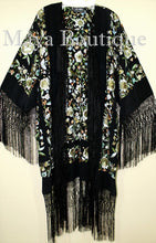 Embroidered Flamenco Silk Opera Coat Kimono Jacket Floral Birds Maya Matazaro