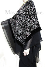 Maya Matazaro Layered Poncho Top Animal Print Burnout Velvet & Chiffon USA Made