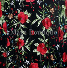 Embroidered Silk Opera Coat Kimono Flamenco Jacket Red Roses Black Maya Matazaro